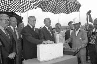 The INTERPOL President and the Mayor of Lyon buried a message under the building's foundation stone: "May those who inhabit this building serve the cause of peace and security in the world".